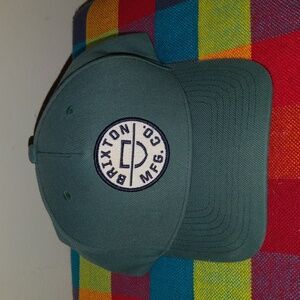Brixton Mfg. Company Stitched Patch Snapback Cap Hat Green White